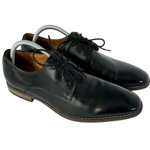 Carlo Morandi Mens Black Leather Derby Dress Shoes Memory Foam B36701 Size 9D